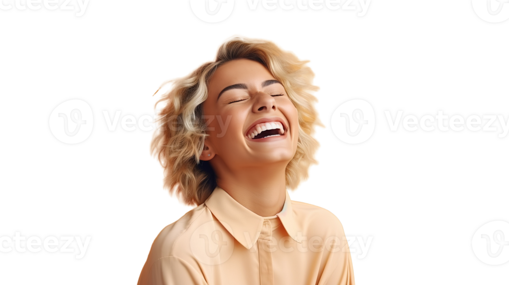 Happy Woman Laughing on Transparent png