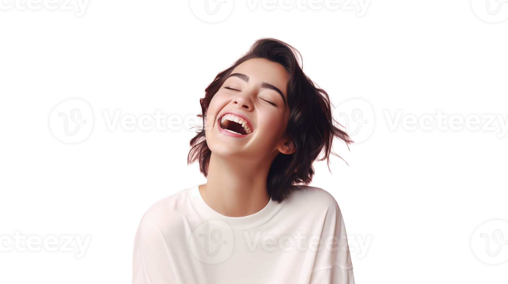 Laughing Woman isolated on the Transparent Background png