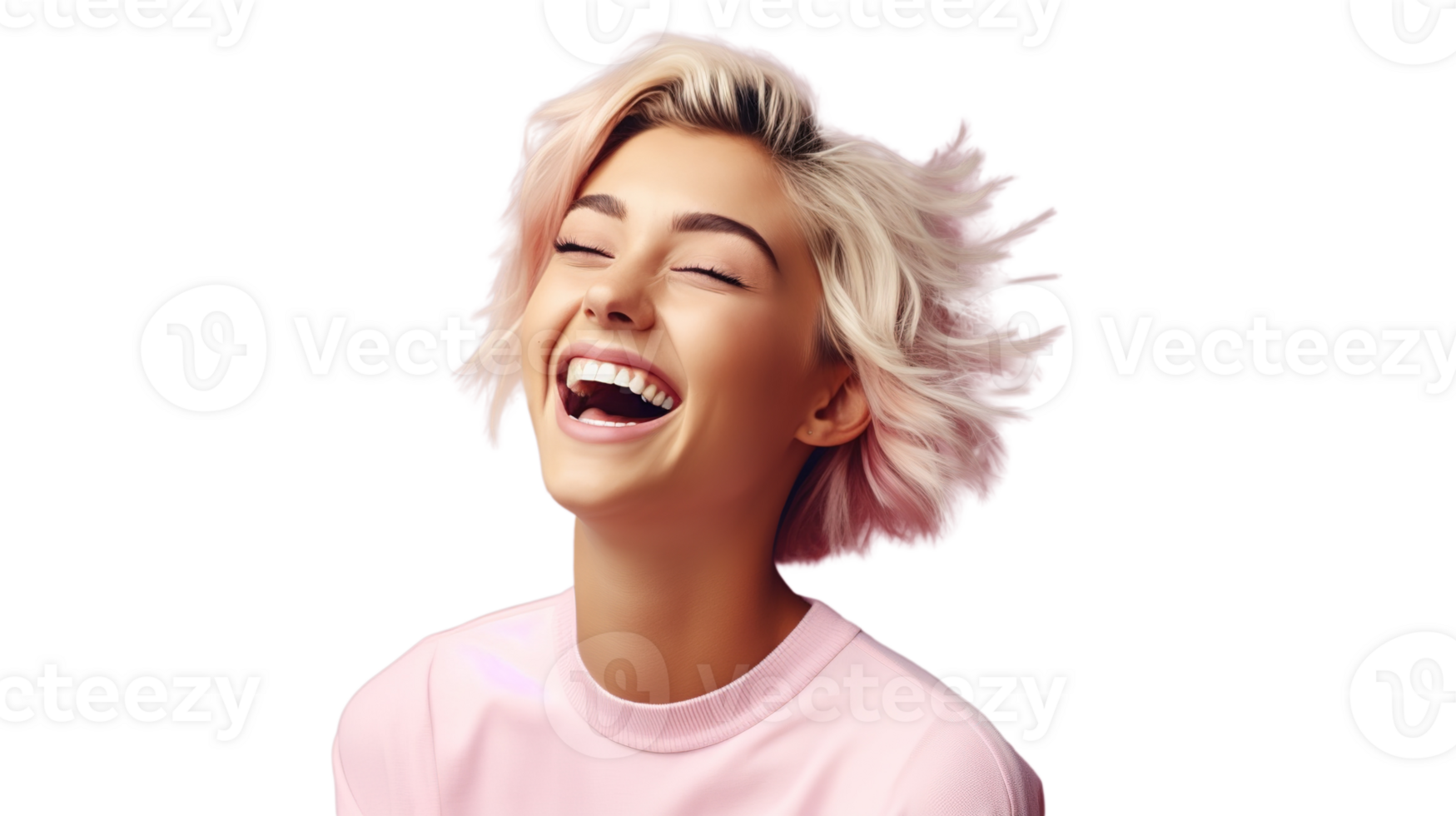 Laughing Woman isolated on the Transparent png