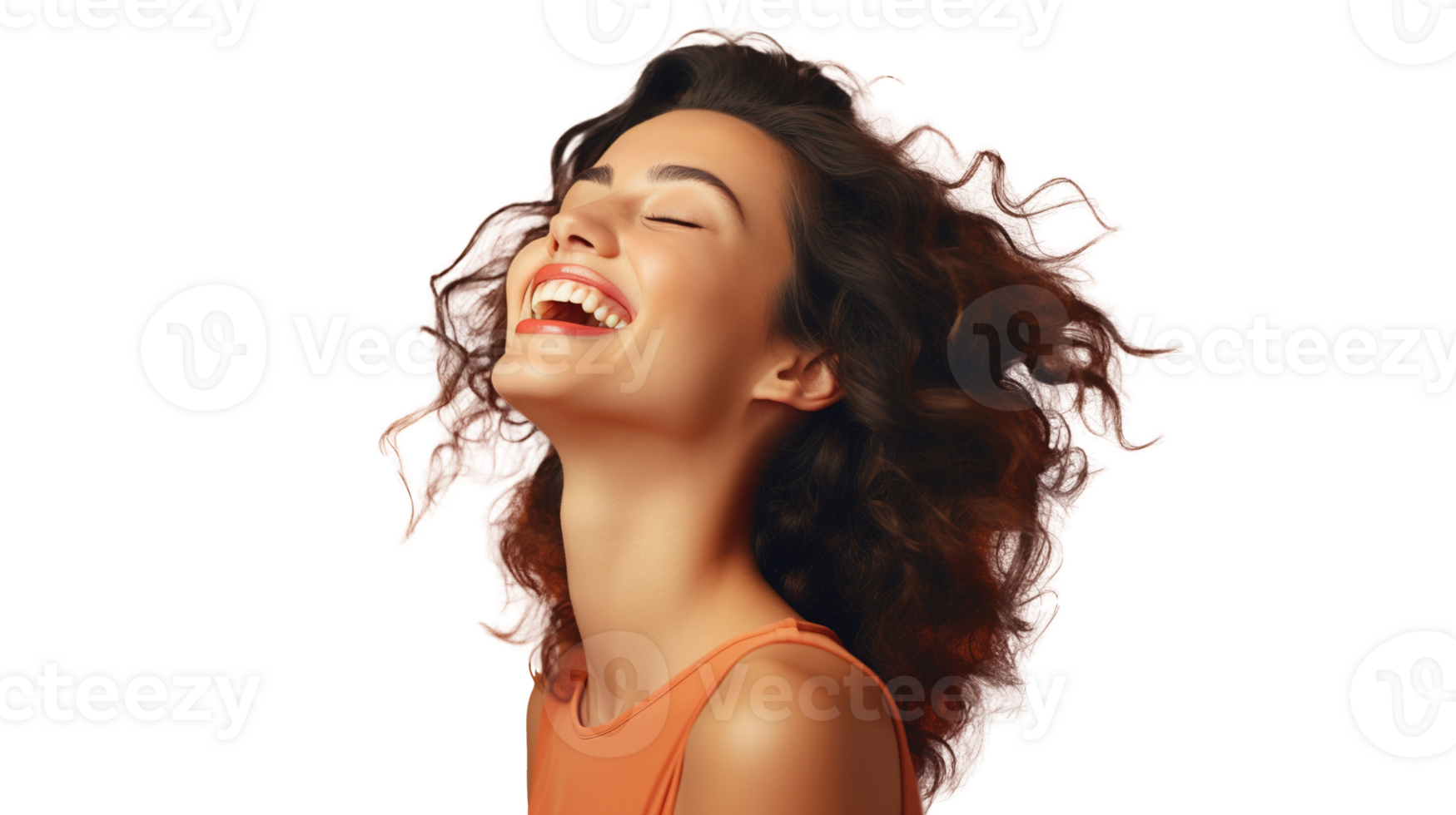 Woman Laughing Isolated on Transparent png