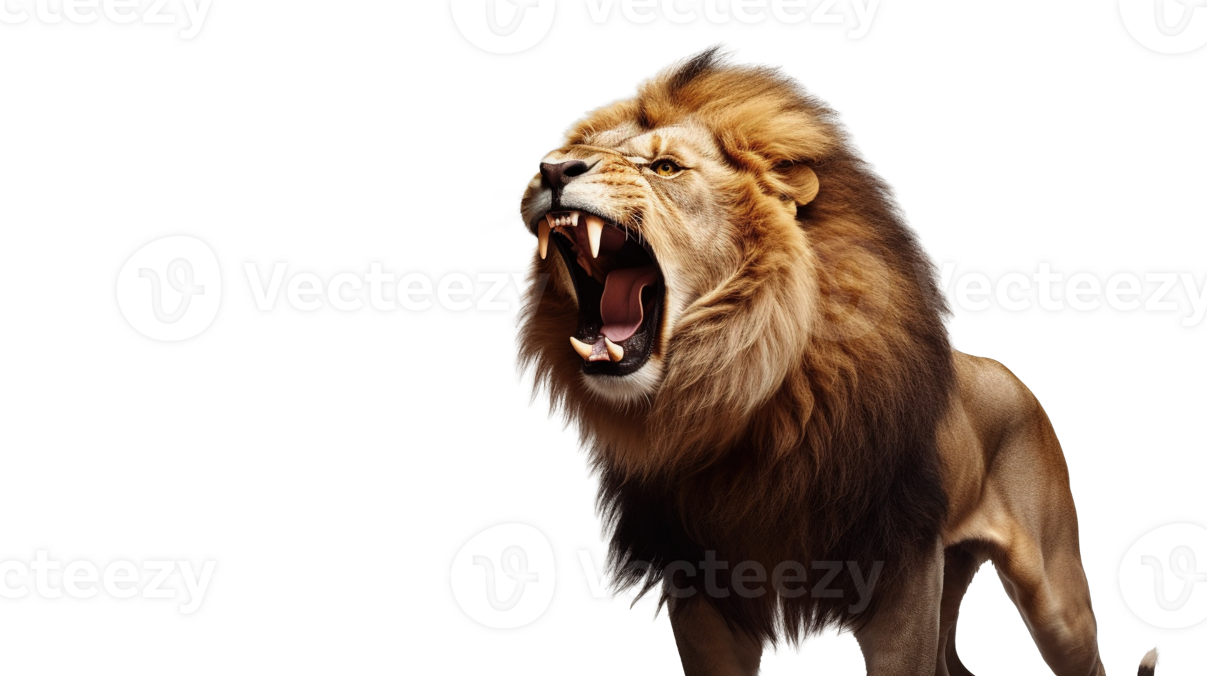 Roaring Lion Isolated on Transparent png
