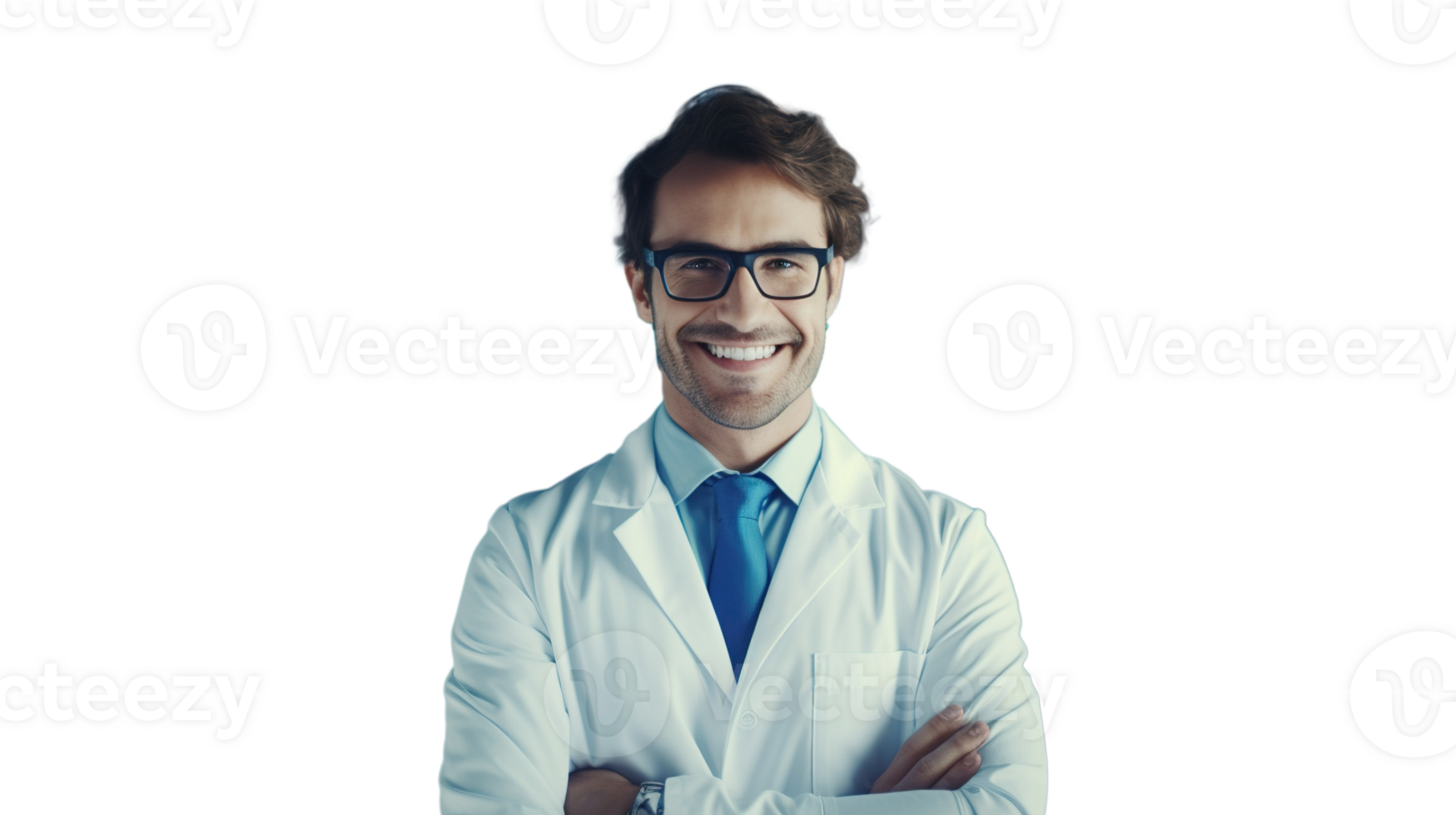 Young Scientist Man in a Bright Medical Science Laboratory with Isolated at Transparent Background png