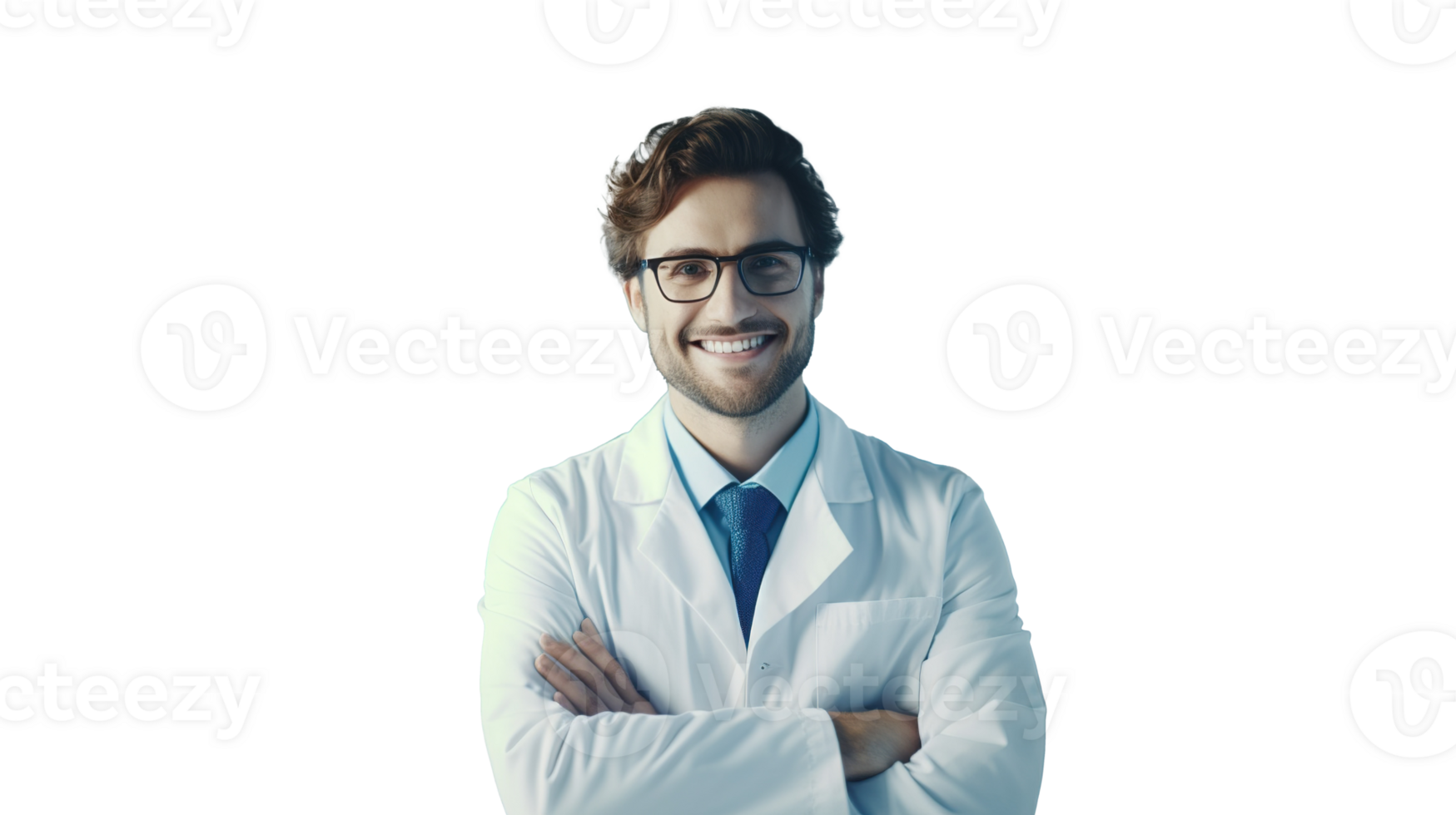 Young Scientist Man in a Bright Medical Science Laboratory with Isolated on Transparent Background png