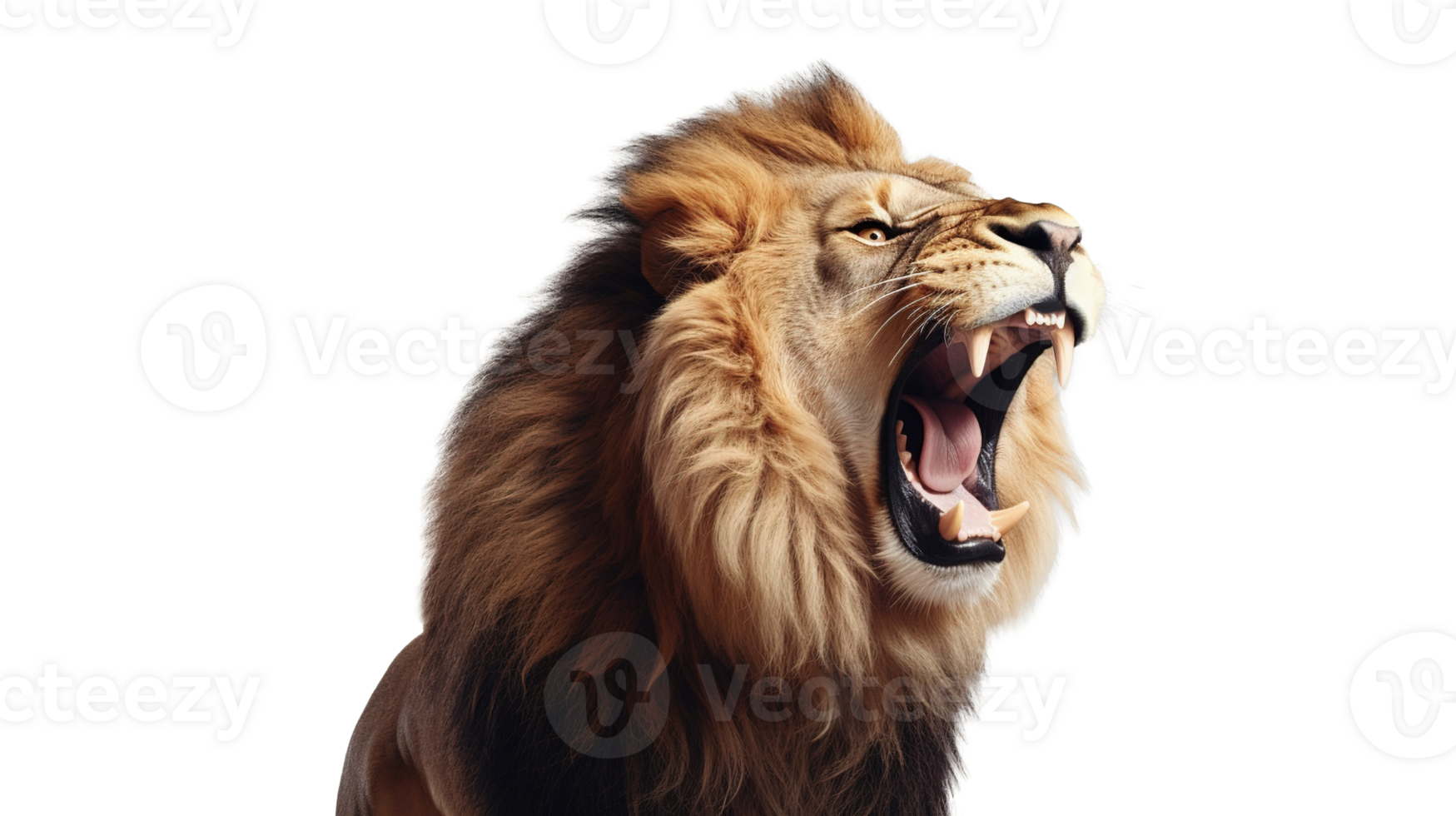 Lion Roaring Isolated on the Transparent Background png
