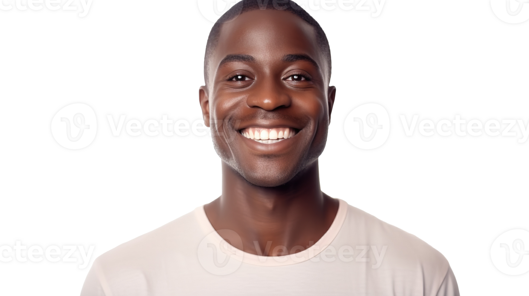 Man with Flawless Glowing Skin Smiling Isolated on Transparent Background png