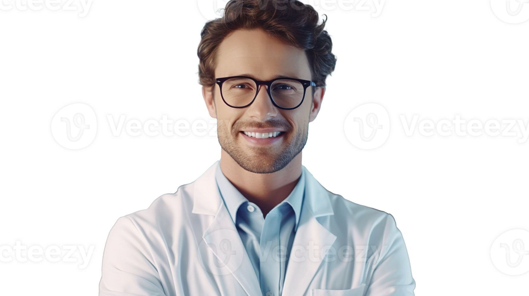 Young Man Scientist in Modern Bright Medical Science Laboratory on Transparent png