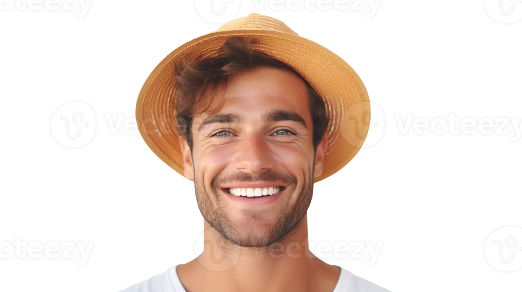 Man Smiling with Flawless Glowy Skin Isolated on the Transparent Background png