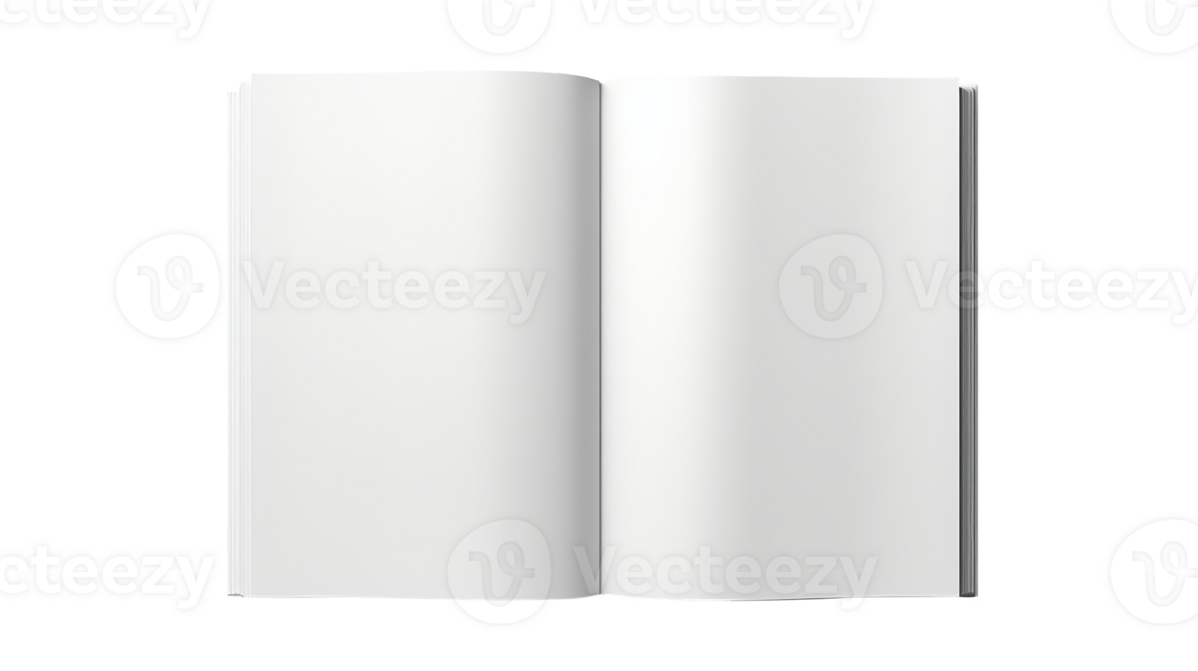 Opened White A4 Magazine Brochure Mockup in 3D Rendering at Transparent png