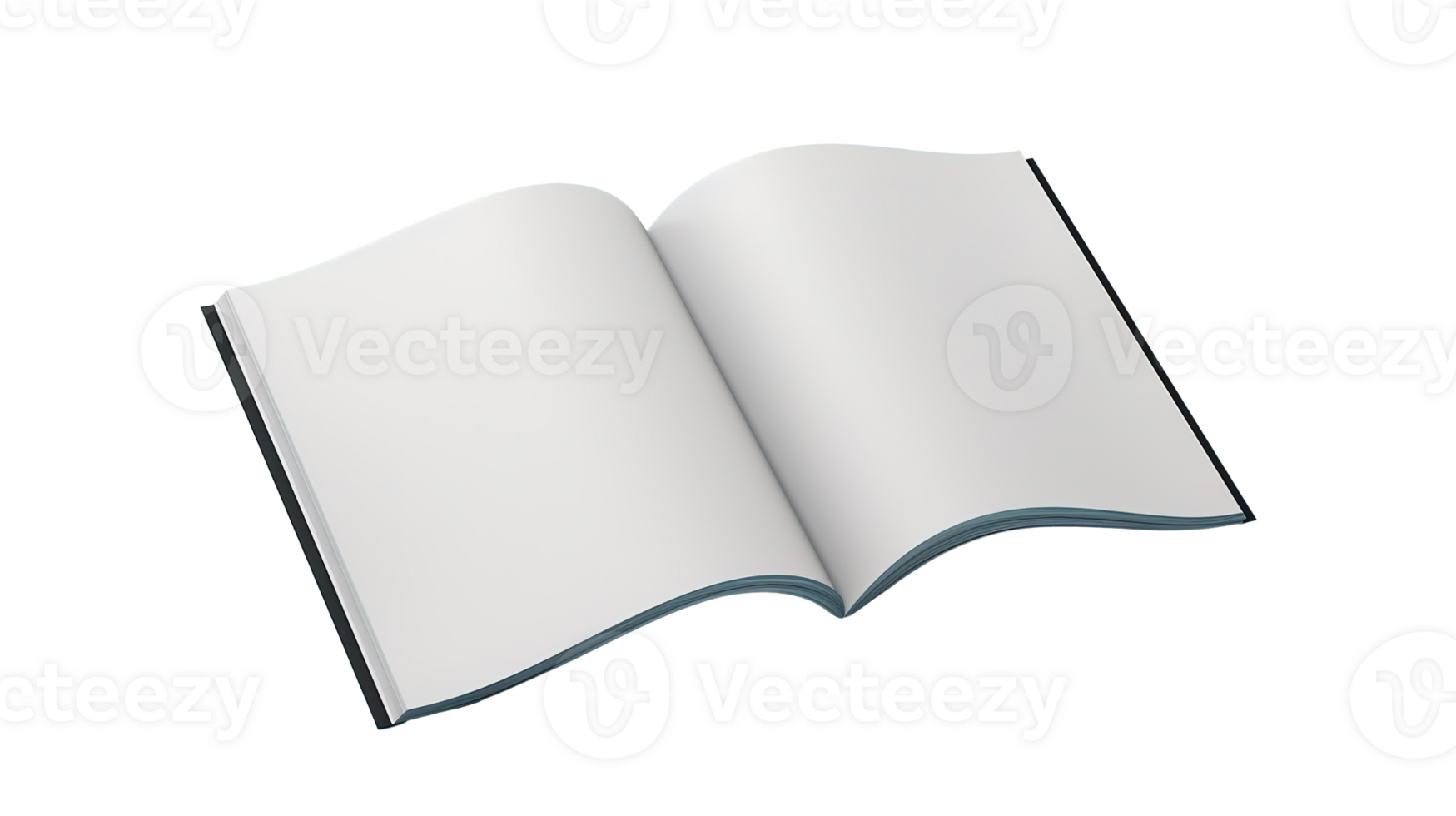 3D Mockup of Opened Blank A4 Magazine on Transparent png