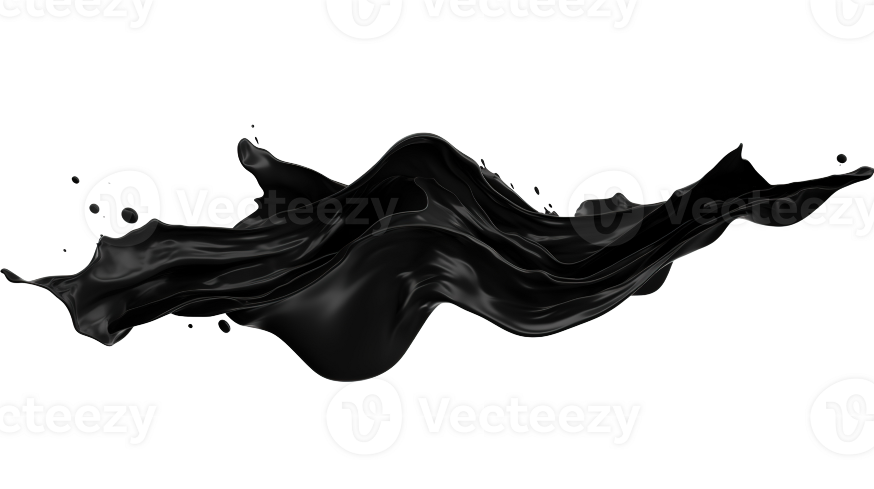 Black Ink Splash on Transparent Background png