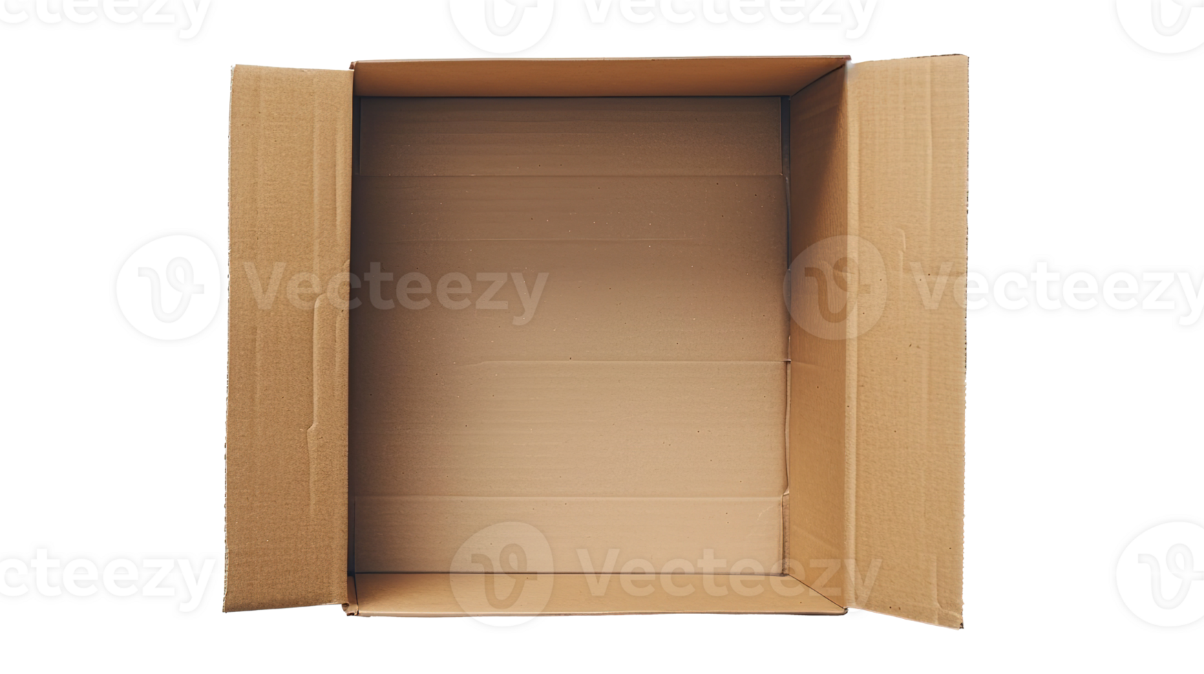 Open Cardboard Box on Transparent Background. Package, Empty, Mail, Shipping, Paper, Packing, Gift, Post, Delivery, Isolated, Cargo, Pack, Storage, Send, Brown png