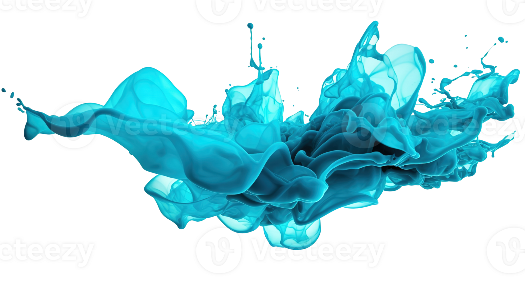 Cyan Paint Splash Isolated on Transparent Background png