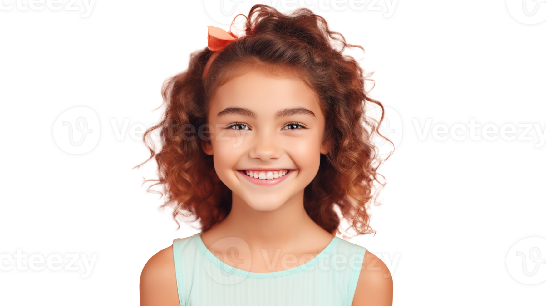 Beautiful Cute Smiling Girl Isolated on Transparent Background png