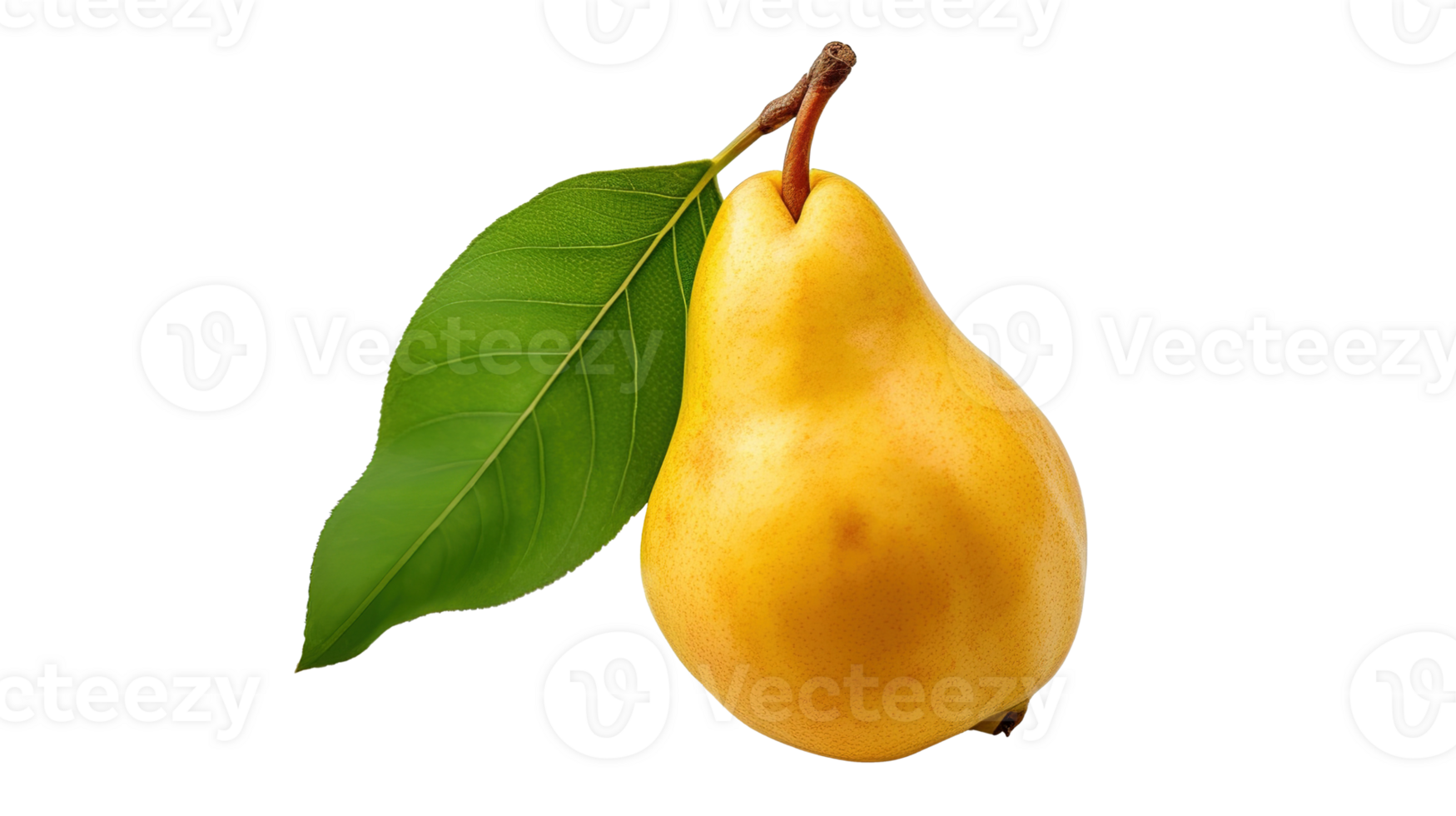 Pear with Leaf on Transparent Background. Fresh, Healthy, Fruit png