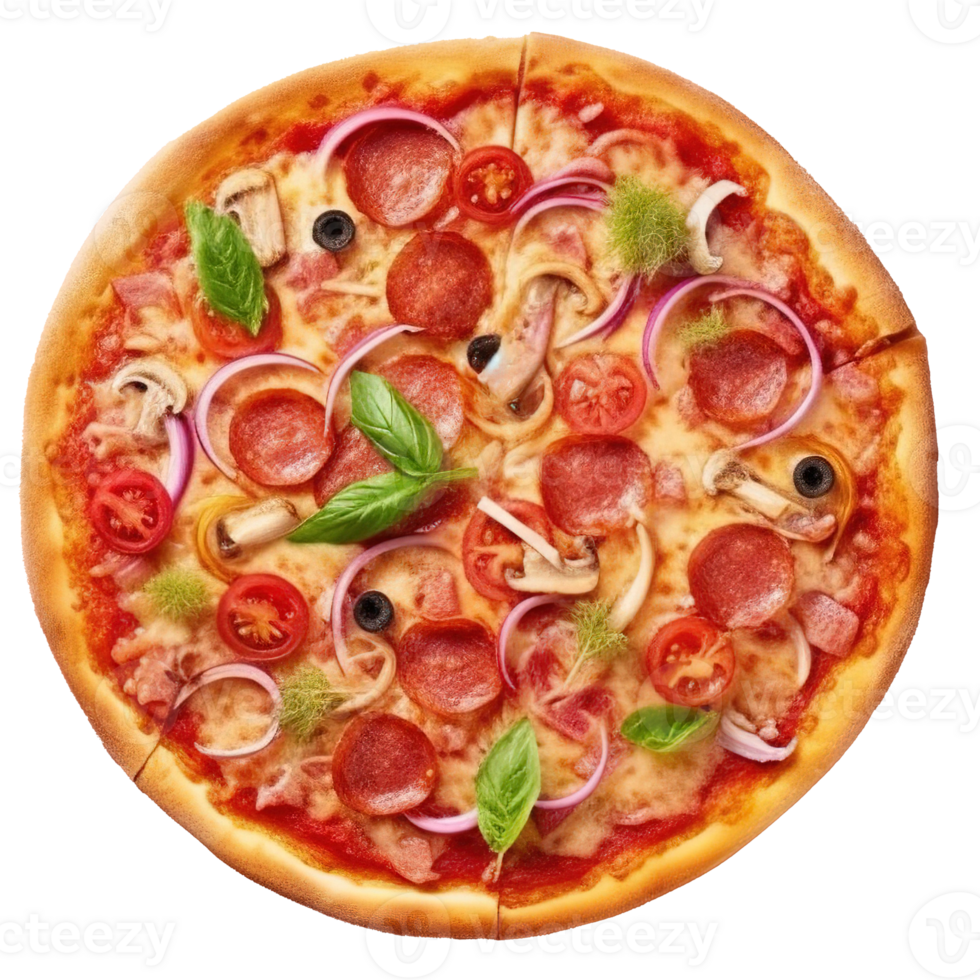 Freshly Baked Pizza Isolated on Transparent Background png