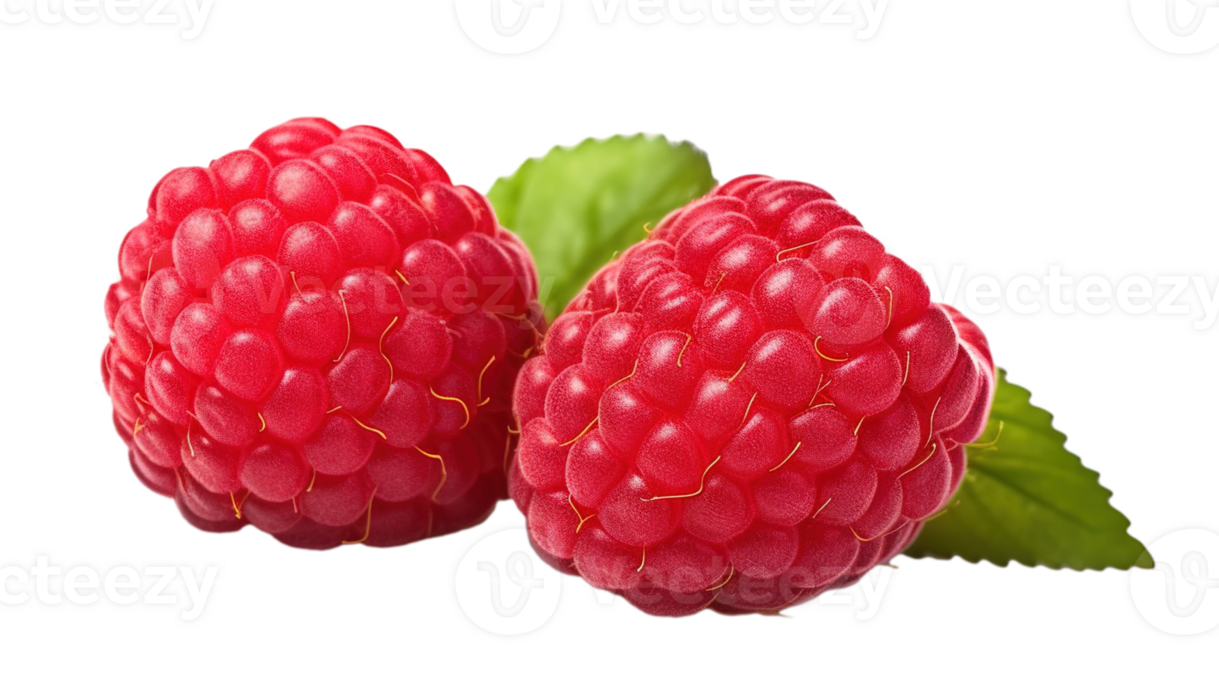 Fresh Ripe Raspberries Isolated on Transparent Background png