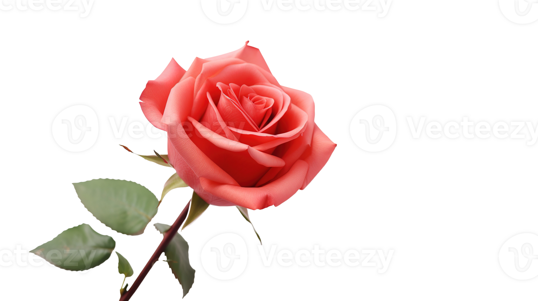 Rose on White Background on Transparent. Love, Flower png
