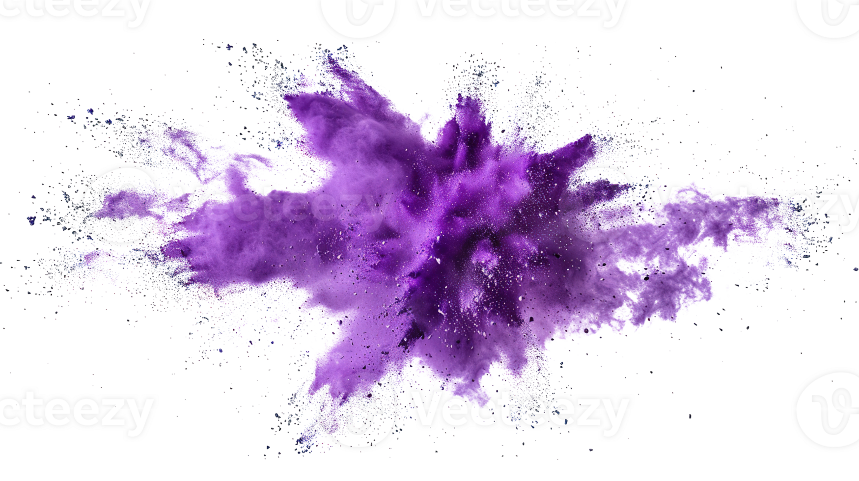 Purple Powder Dust Explosion Splash Isolated at Transparent Background - Holi Paint png