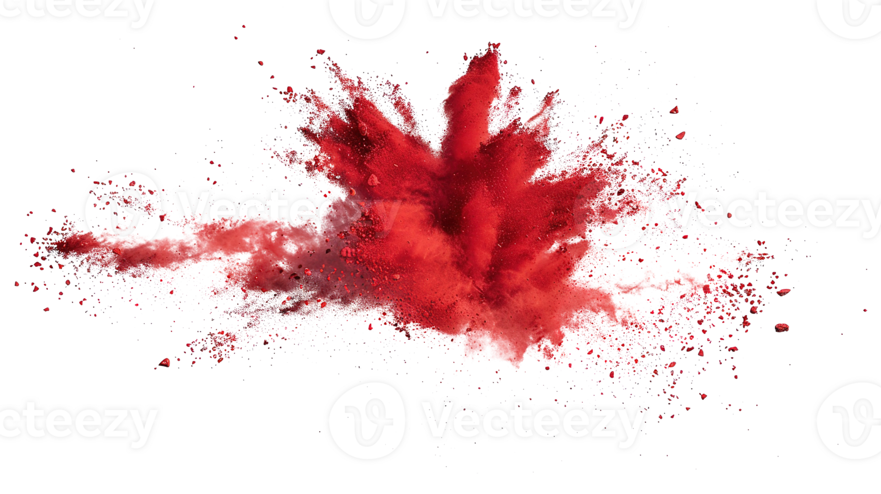 Red Powder Explosion Splash Isolated on Transparent Background - Paint Holi png