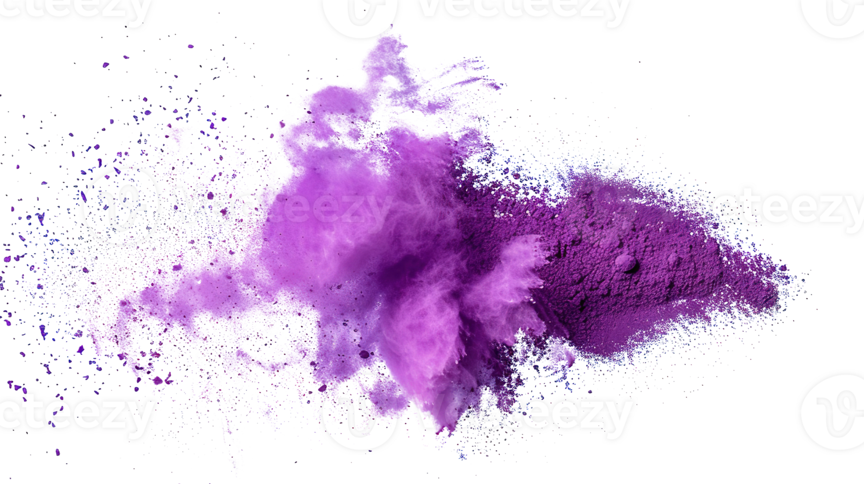 Purple Powder Dust Explosion Splash Isolated on Transparent Background png