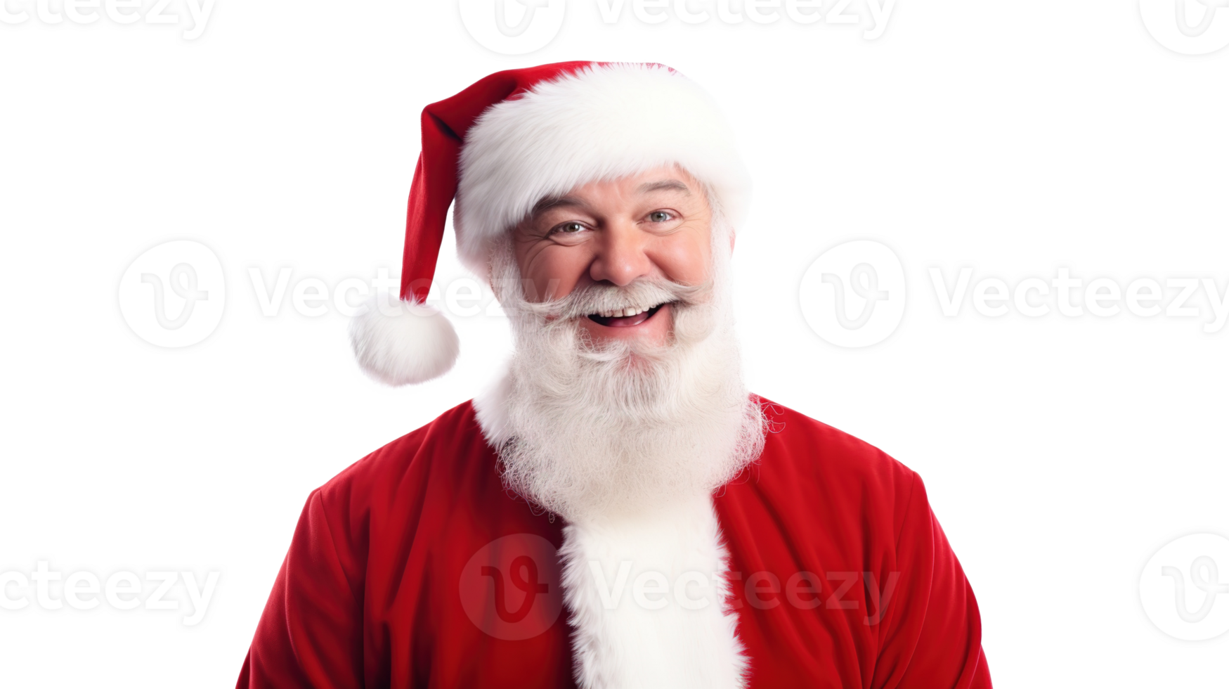 Smiling Santa Claus with Festive Joy Isolated on Transparent Background png