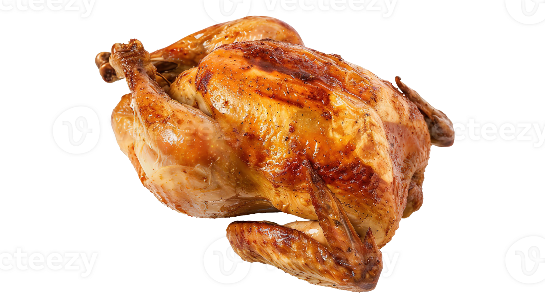 Roasted Chicken on Plate Isolated on Transparent Background. Roast, BBQ, Grill, Food, Meat, Dinner, Pultry, Fried, Whole, Delicious, Thanksgiving, Dish, Lunch, Turkey png