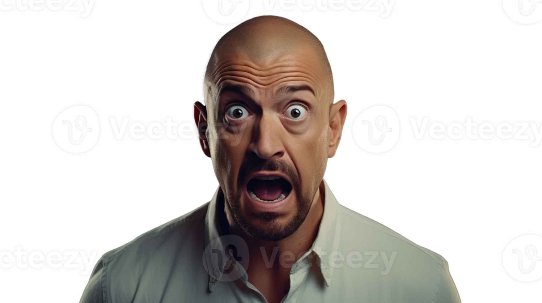 Scared Man Looking at the Camera Isolated on Transparent png