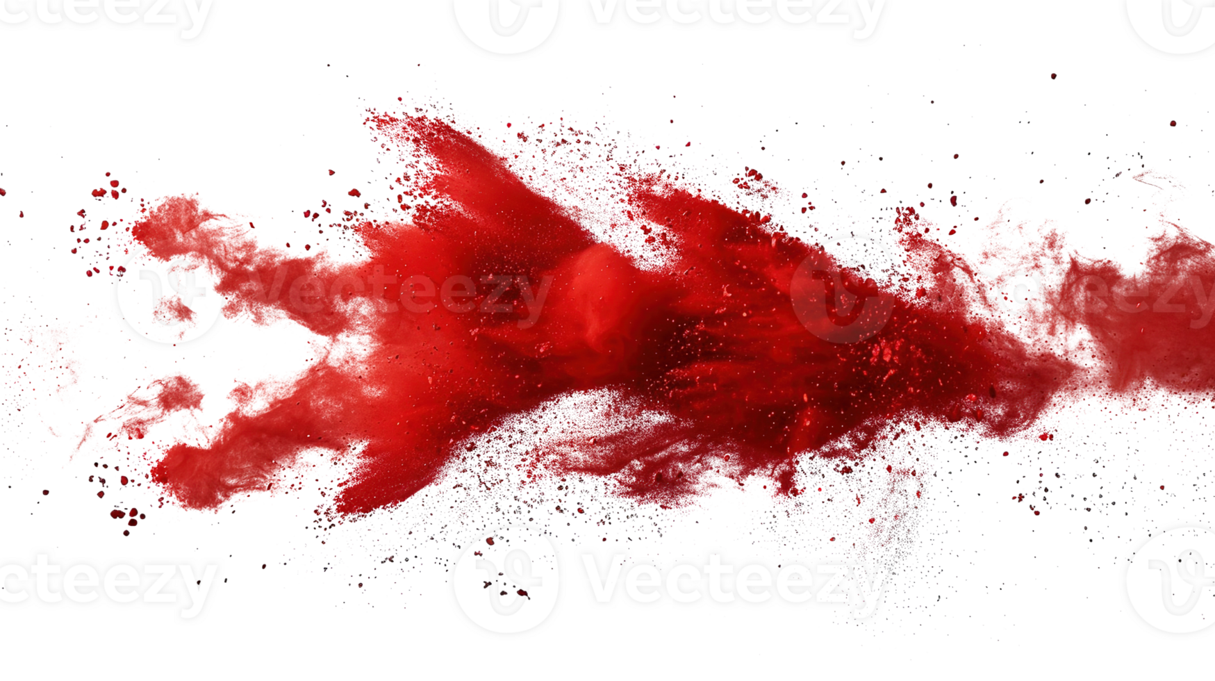 Red Powder Explosion Splash Isolated on Transparent Background - Rainbow Paint Holi png