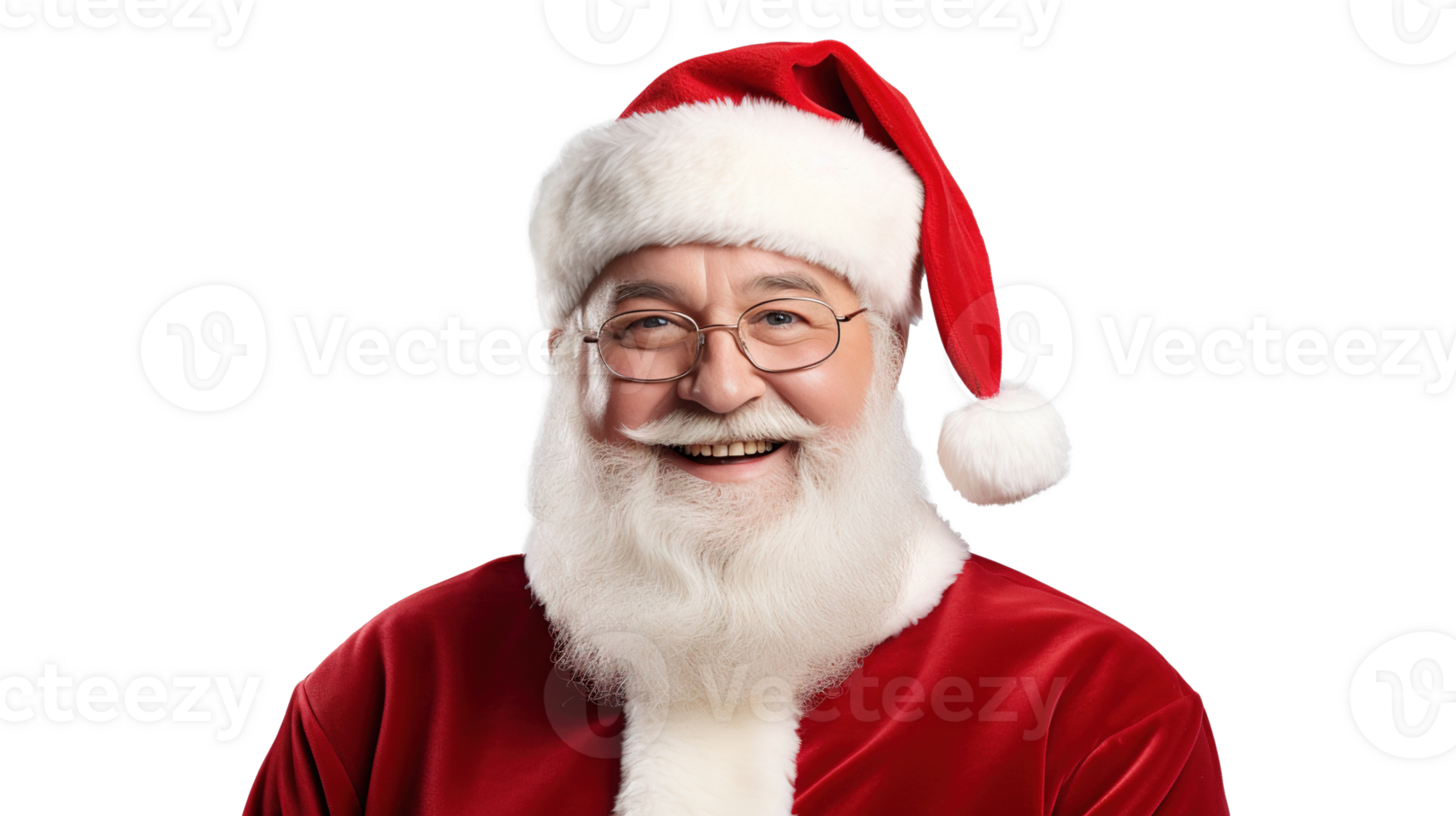 Expressive Happy Santa Claus Isolated on Transparent png