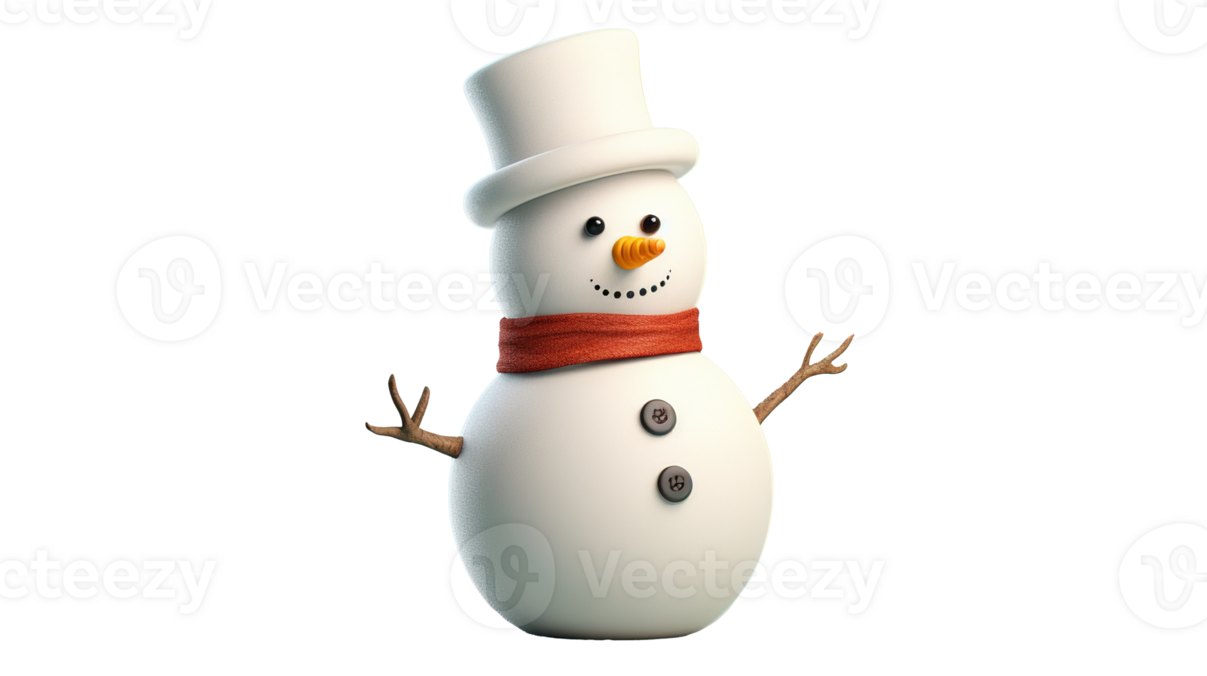 Snowman Isolated on Transparent Background png