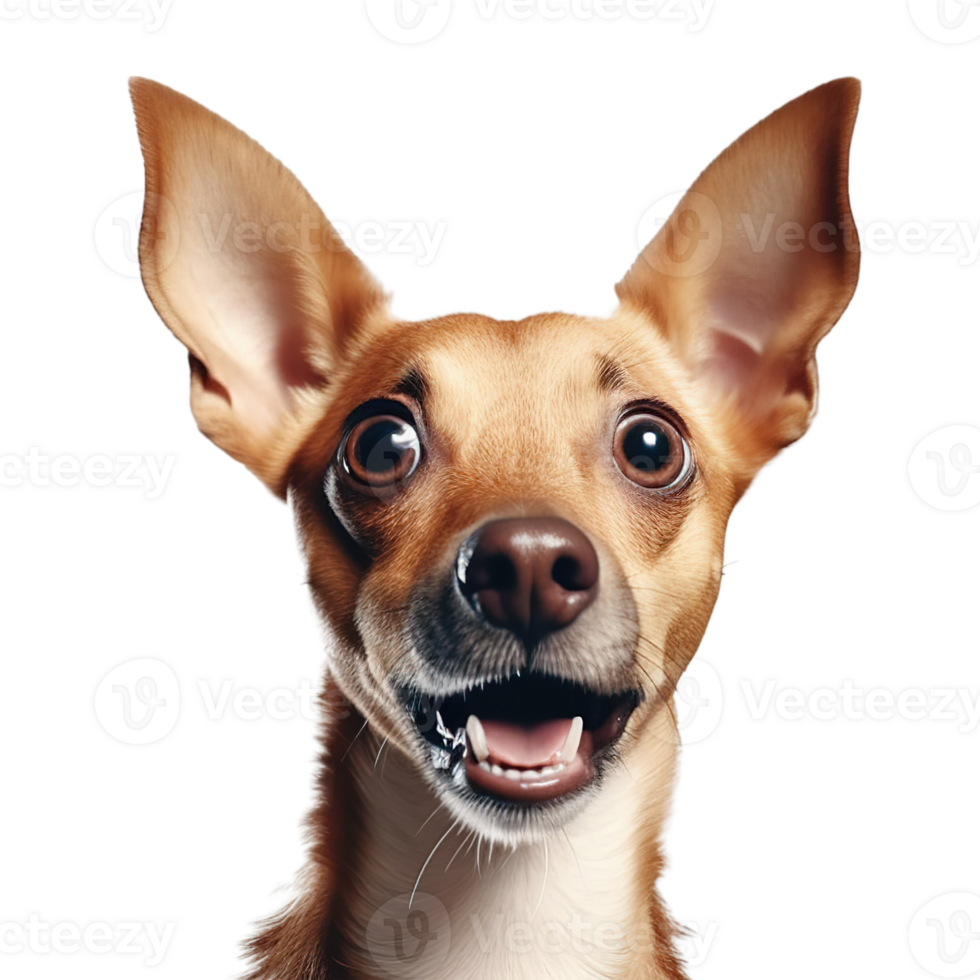 Surprised Dog with Big Eyes Isolated on Transparent png
