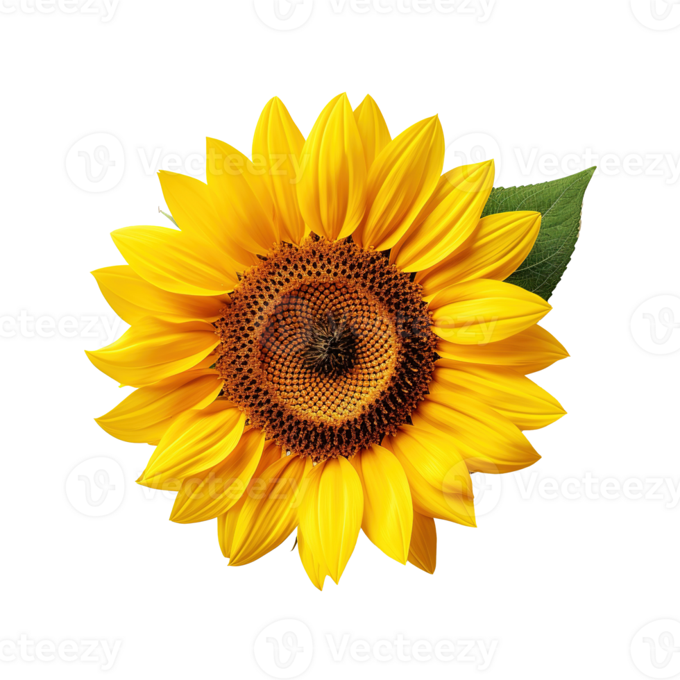 Bright Sunflower with Vibrant Yellow Petals on Transparent Background png