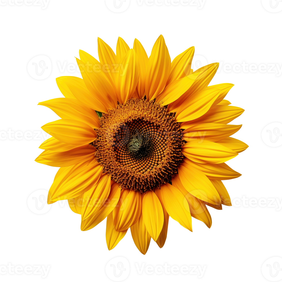 Golden Sunflower Bloom Isolated on Transparent Background png