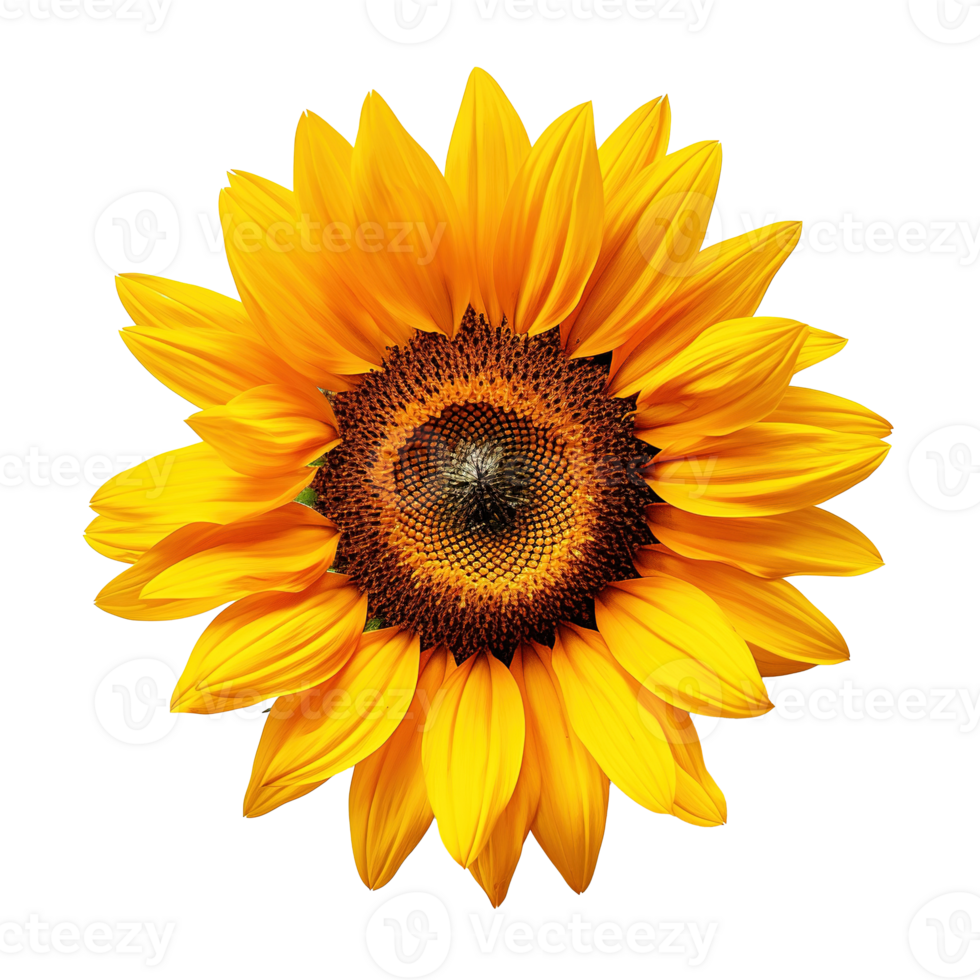Sunflower with Yellow Petals on Transparent Background. Flower, Petal, Decoration png