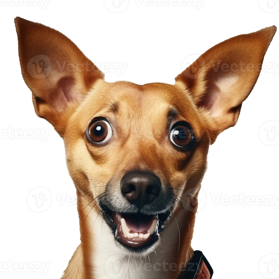 Shocked Dog with Wide Eyes Isolated on Transparent Background png