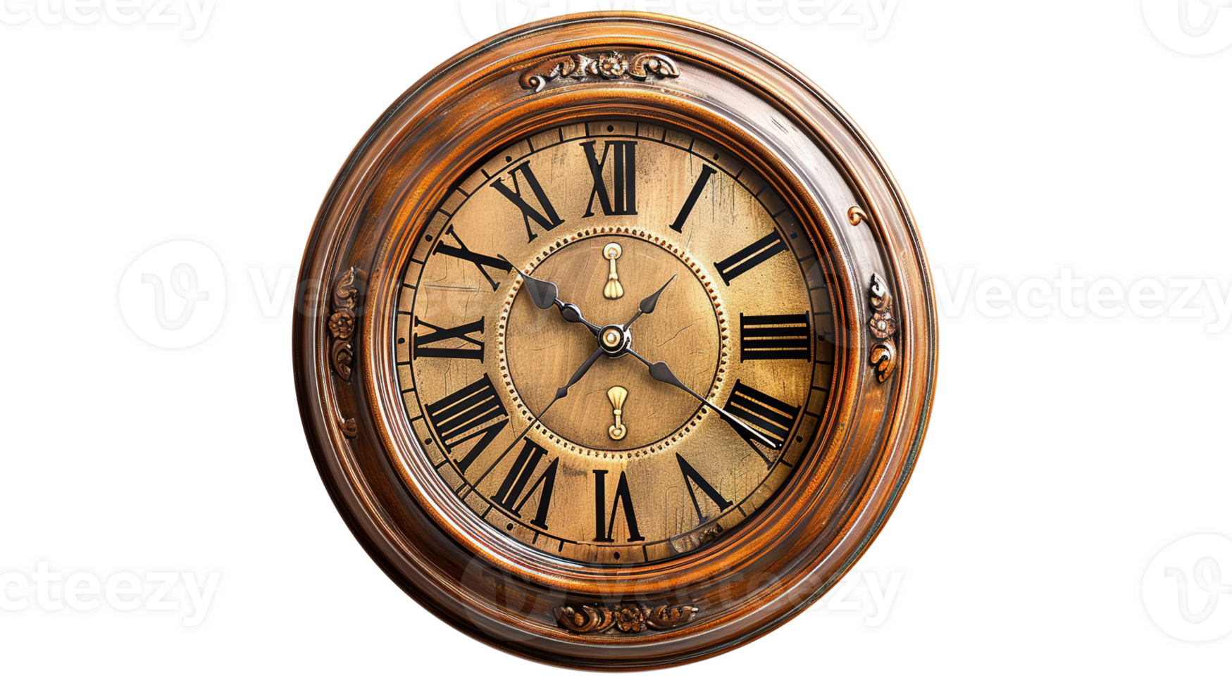 Classic Wall Clock Isolated on Transparent Background png
