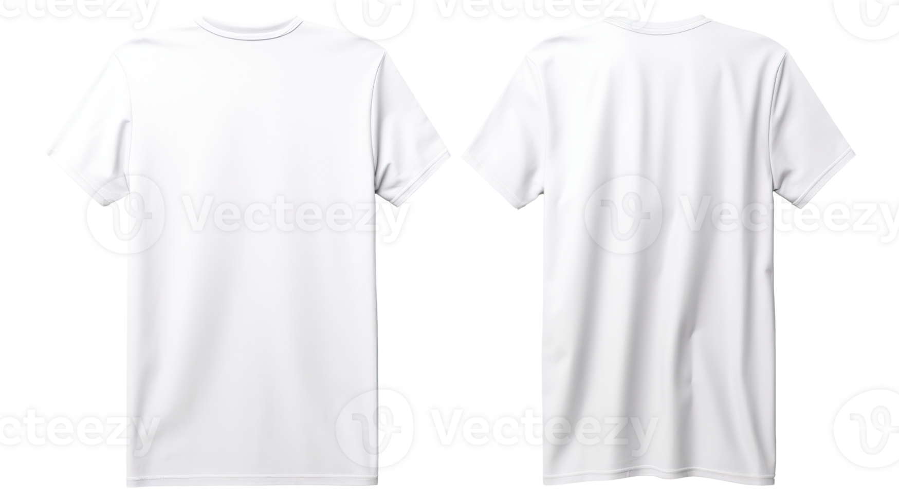 Plain White Tee Shirt on Transparent Background png