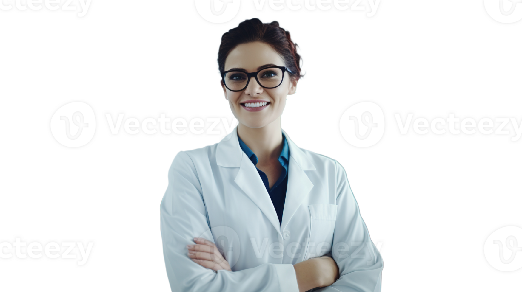 Young Woman Scientist in Modern Bright Medical Science Laboratory at Transparent png
