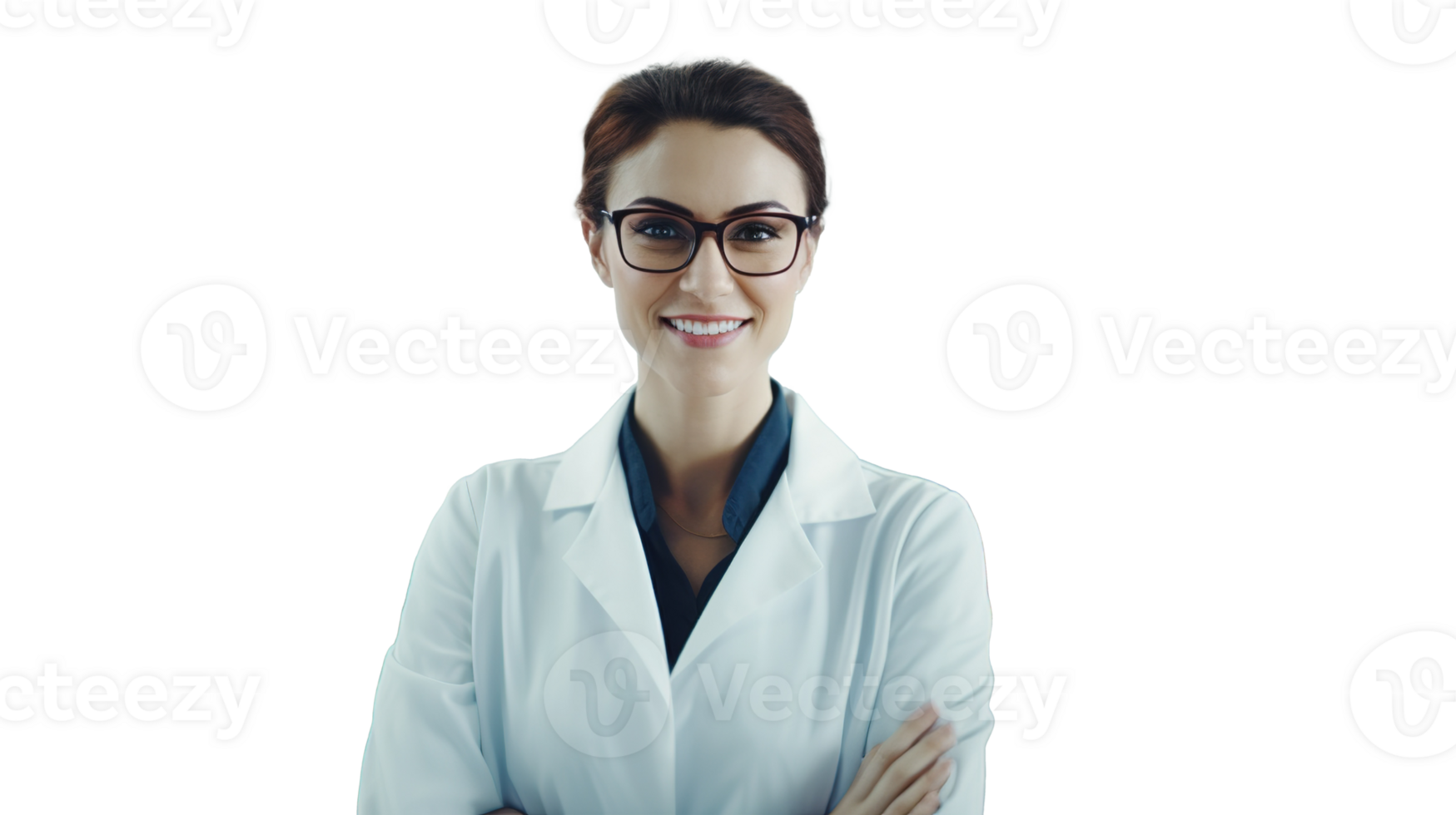 Female Scientist Working in a Modern Laboratory Transparent png