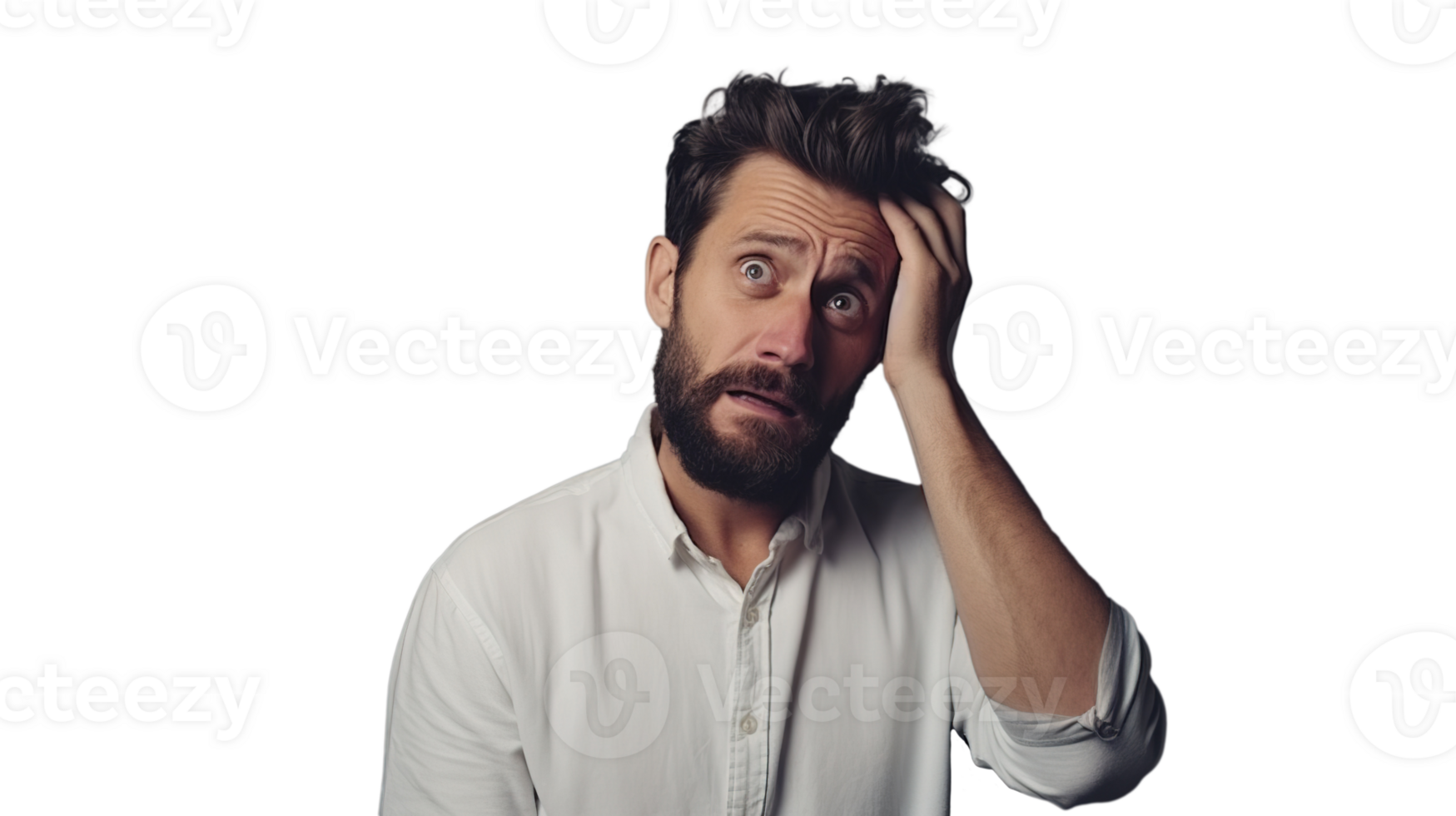 Worried Man on Transparent Background. Worry, Confused, Stressed png