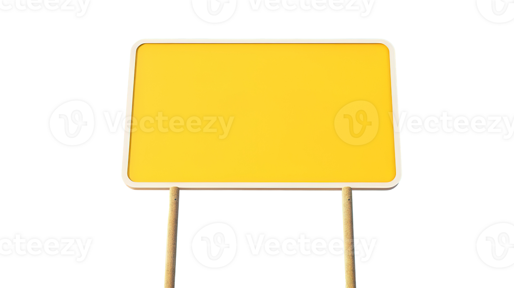 Yellow Signboard Isolated on Transparent, Blank Template png