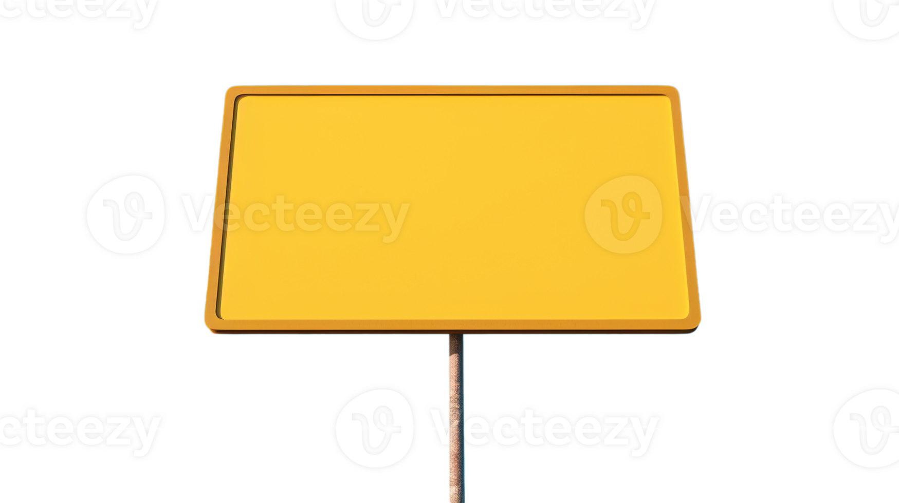 Yellow Signboard Isolated on Transparent, Blank Template for Design png