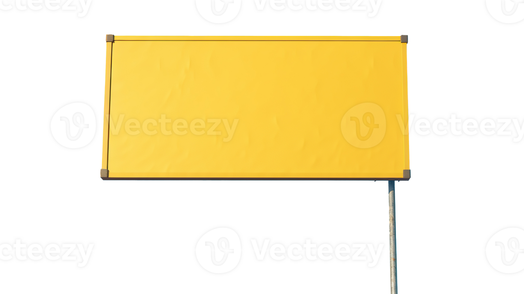 Empty Yellow Sign on Transparent, Copy Space png