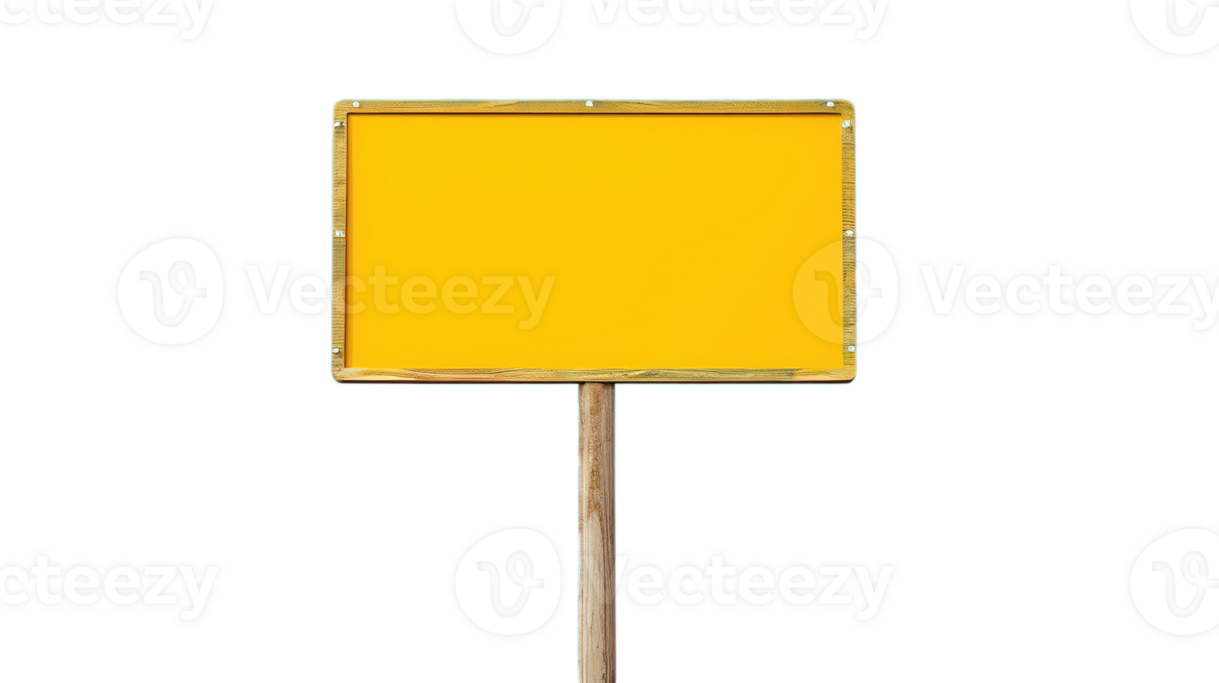 Empty Yellow Sign on Transparent, Copy Space Template png