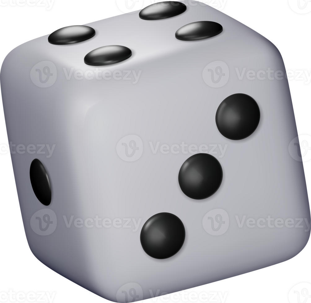 3D dice white playing cube three dots png