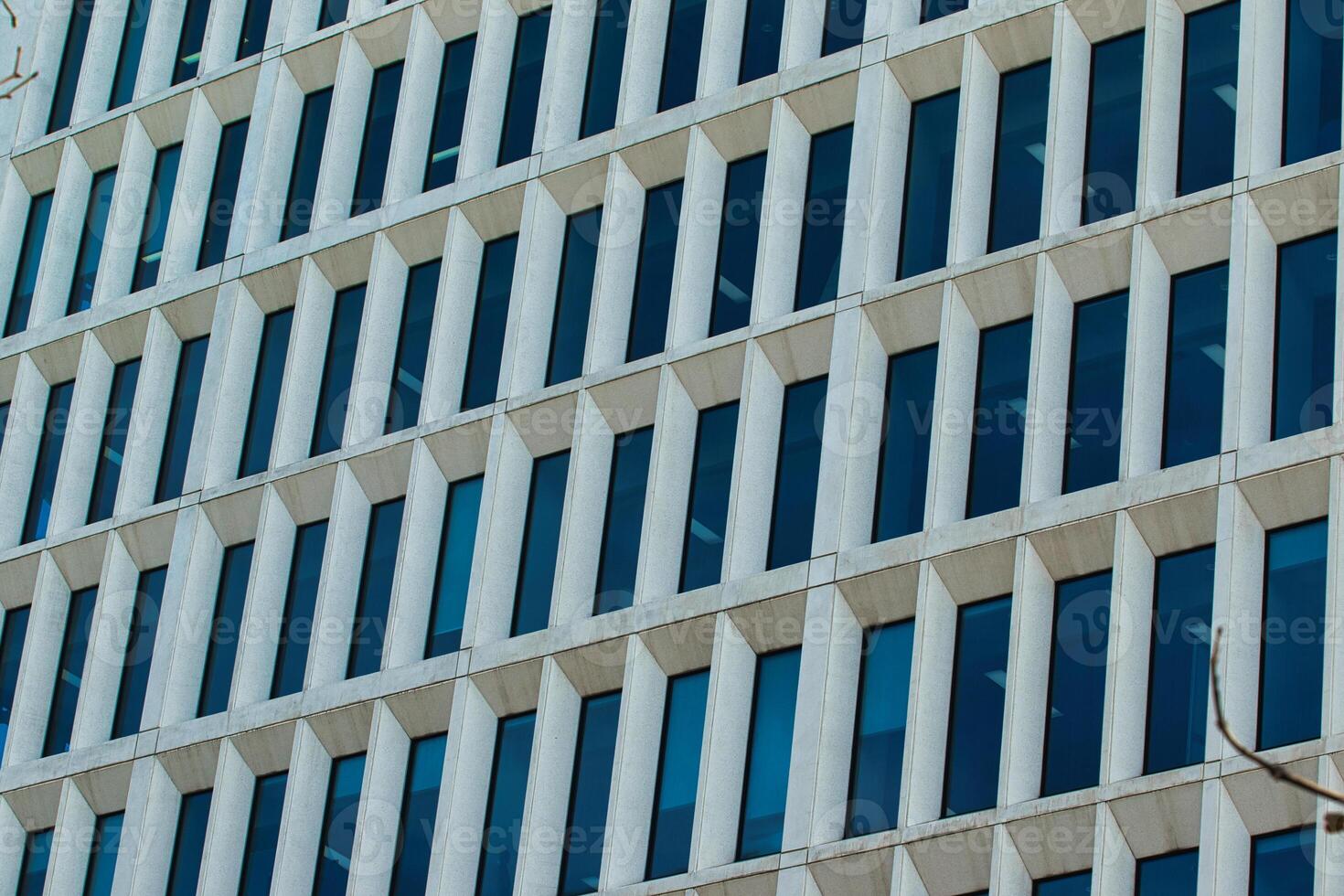 Building Facade with Rectangular Windows in Manchester, UK. photo