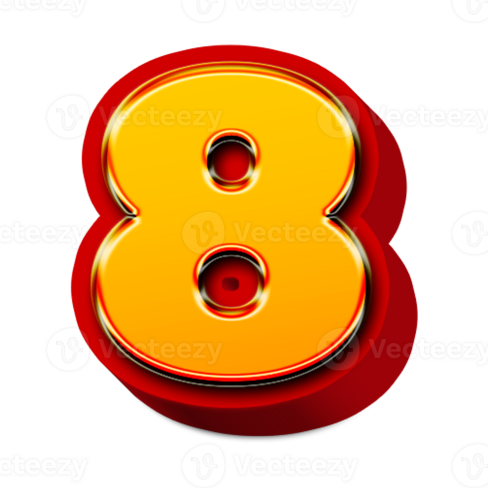d golden number 8 png