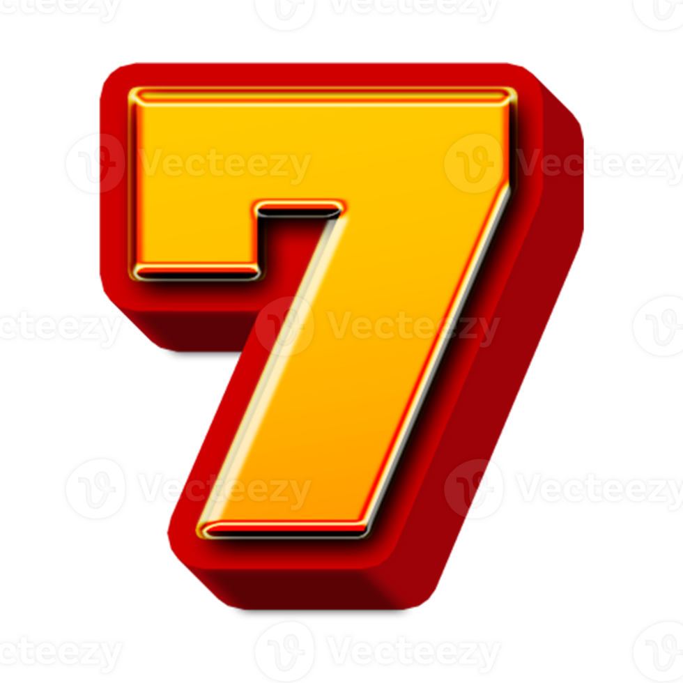 d golden number 7 png