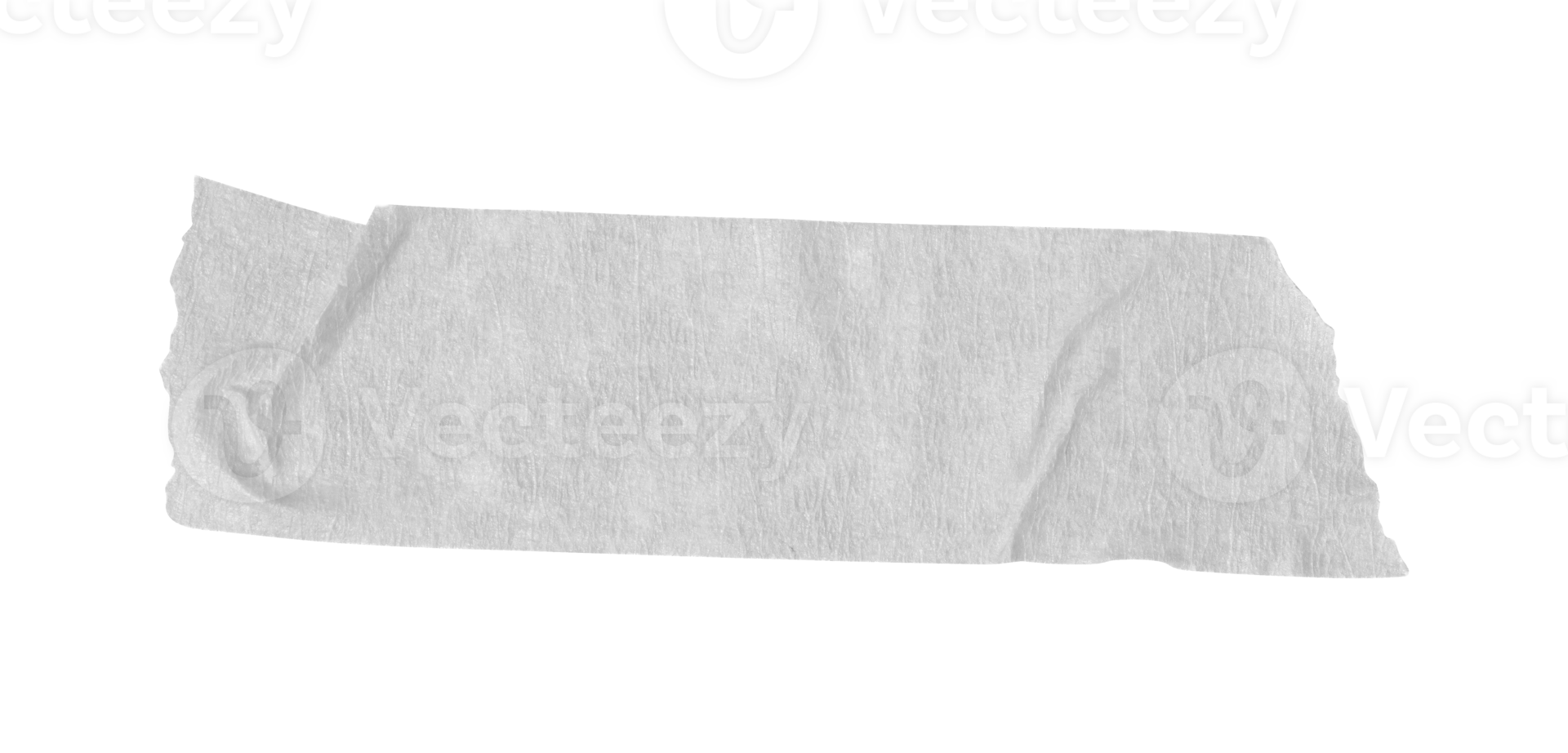 White washi tapes on white. Pieces of decorative tape for scrapbooks. Torn paper a cutout transparent background png