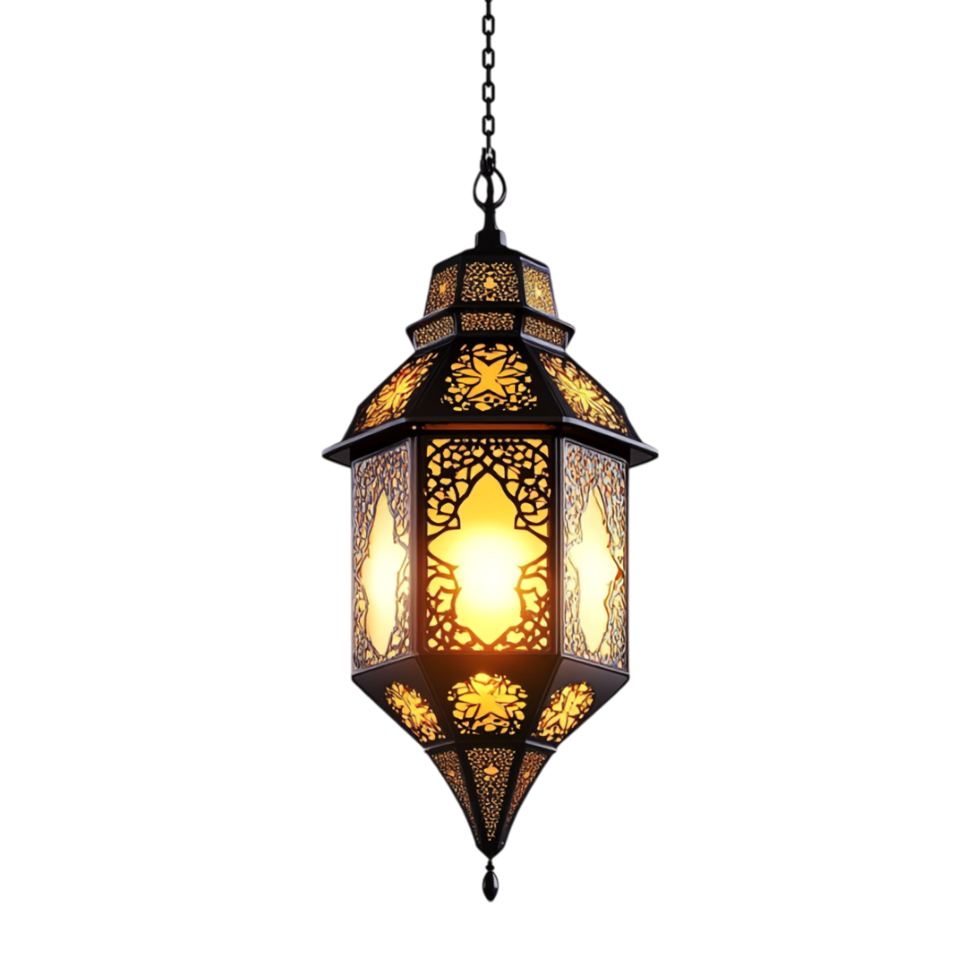 a hanging lamp with a gold and white design png